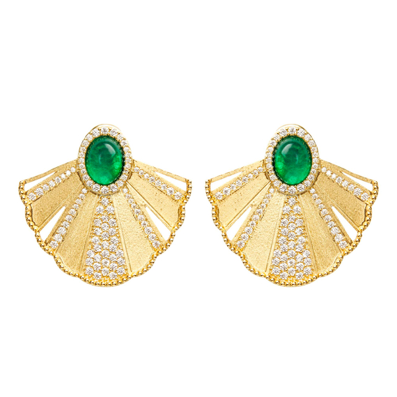 Серьги Etruria из серебра 925 с покрытием желтым золотом, фото