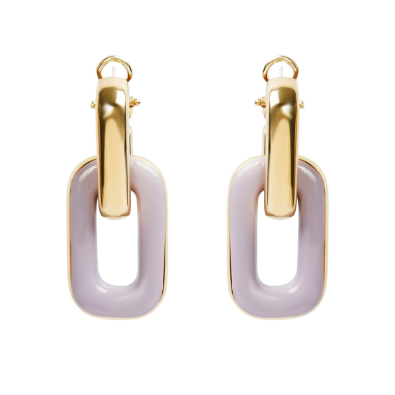 Серьги Carrara из серебра 925 с фиолетовой эмалью и покрытием желтым золотом, Цвет: фиолетовый, фото