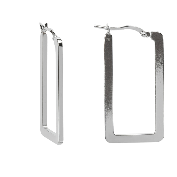 Серьги Linea из серебра 925 с покрытием белым родием, Цвет: серебряный, фото
