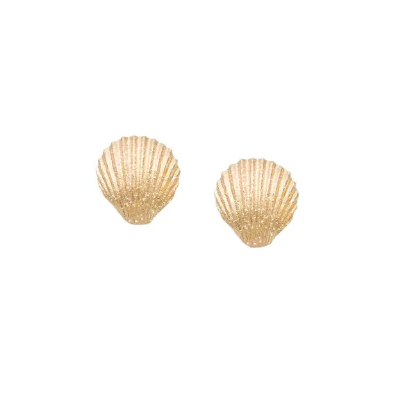 Серьги пусеты Conchiglia из серебра 925 с покрытием желтым золотом, Цвет: золотой, фото