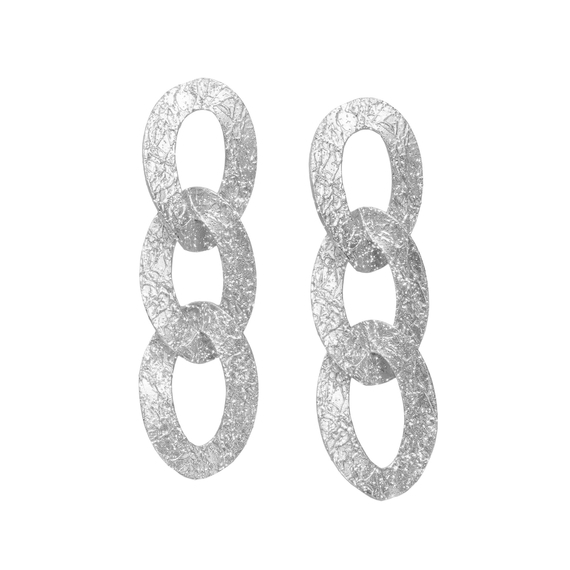 Серьги Catene из серебра 925 с покрытием белым родием, фото