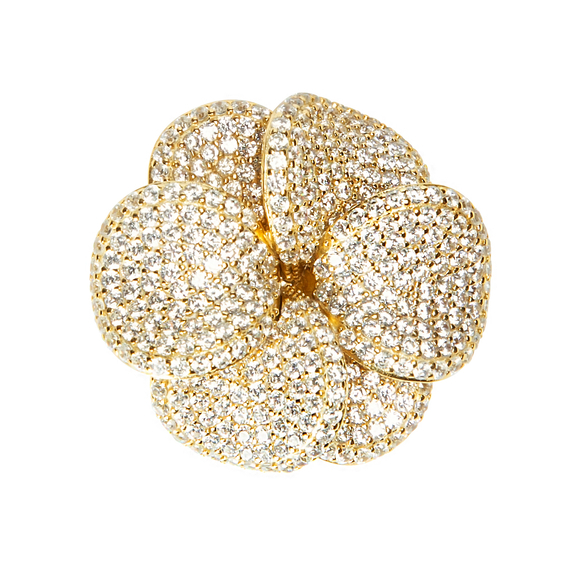 Брошь Flora из серебра 925 с покрытием желтым золотом, фото