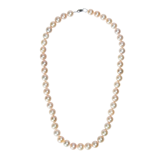 Колье Elegance из серебра 925 с кремовым жемчугом и покрытием белым родием, Цвет: серебряный, Размер: 40, фото