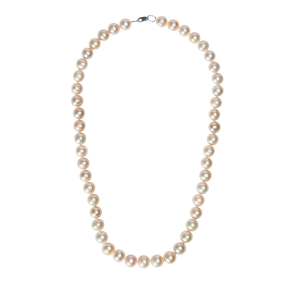 Колье Elegance из серебра 925 с кремовым жемчугом и покрытием белым родием, Цвет: серебряный, Размер: 45, фото