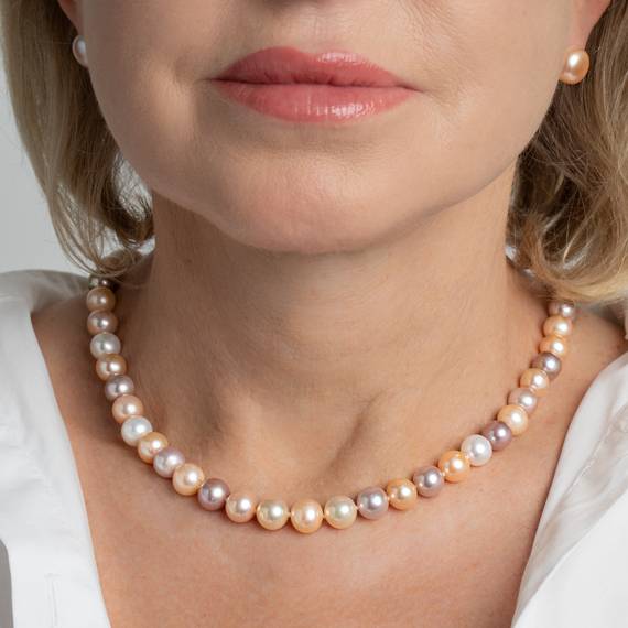 Колье Grace из серебра 925 с жемчугом и покрытием белым родием, фотография — Stile.me