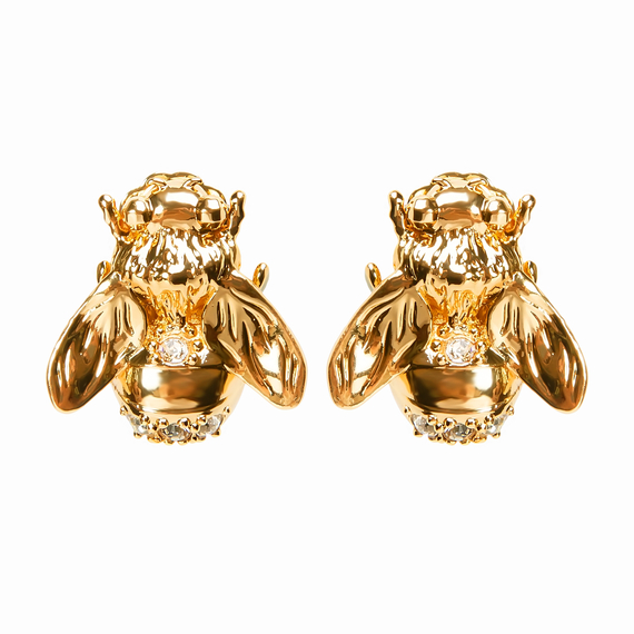 Серьги Bee из бронзы с покрытием желтым золотом, фото