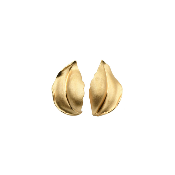 Серьги Foglie d'oro из серебра 925 с покрытием желтым золотом, фото