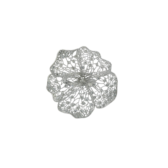 Кольцо Fiore merletto из серебра 925 с покрытием белым родием, Цвет: серебряный, фото