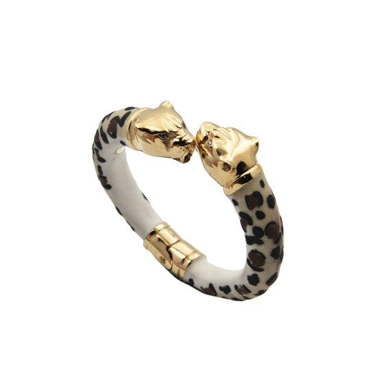Браслет Leopardo из латуни с эмалью и покрытием желтым золотом, Цвет: коричневый, фото