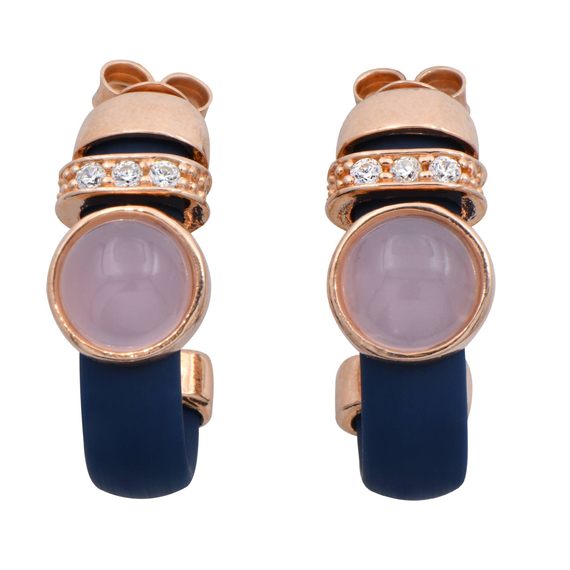 Серьги Terero rosa из серебра 925 с каучуком и покрытием розовым золотом, фото