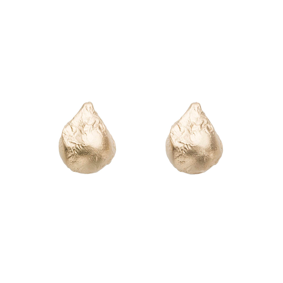 Серьги пусеты Perle из серебра 925 с покрытием желтым золотом, Цвет: золотой, фото