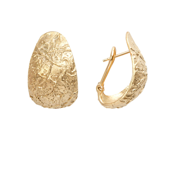 Серьги Suolo из серебра 925 с покрытием желтым золотом, фото
